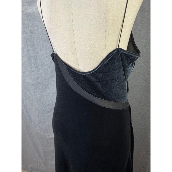 Intimately Free People Slate Blue Velvet Slip Gown L Bias Cut - Picture 4 of 16